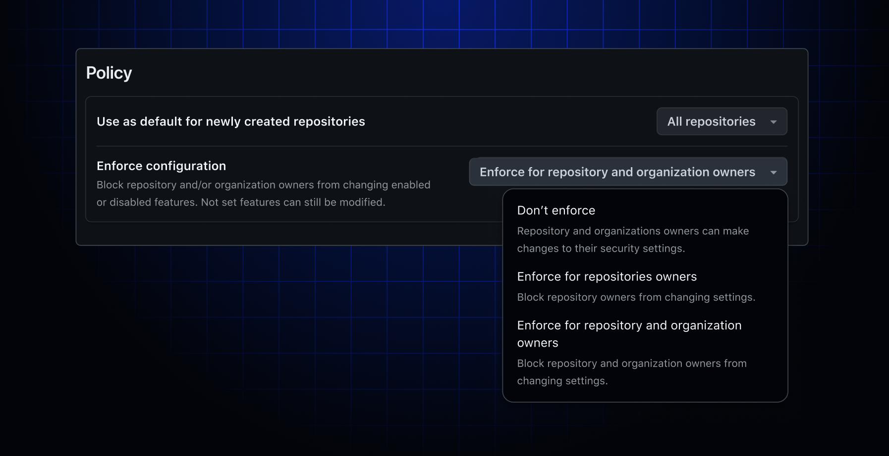 Ảnh minh họa nguồn chính thức cho tin: GitHub Advanced Security thêm khả năng ép cấu hình ở cấp enterprise