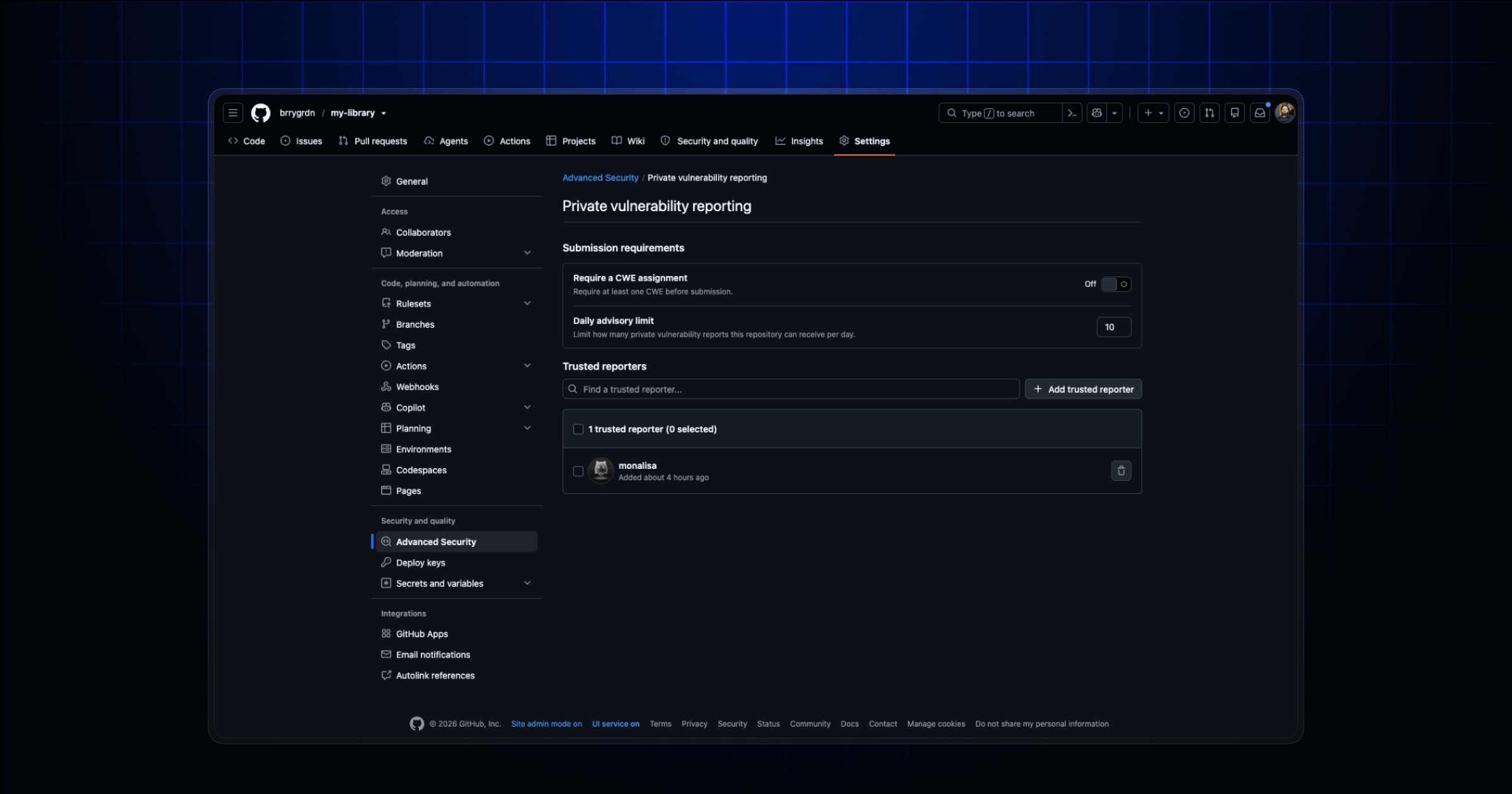 Ảnh minh họa tin tức: GitHub Changelog: Rate limits for private vulnerability reports
