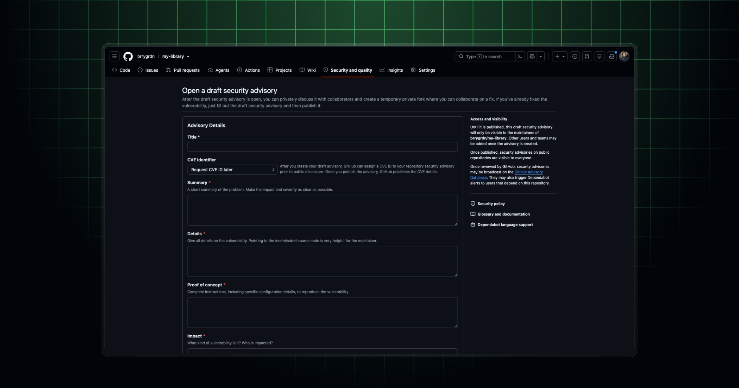 Ảnh minh họa tin tức: GitHub Changelog: Structured forms for private vulnerability reports