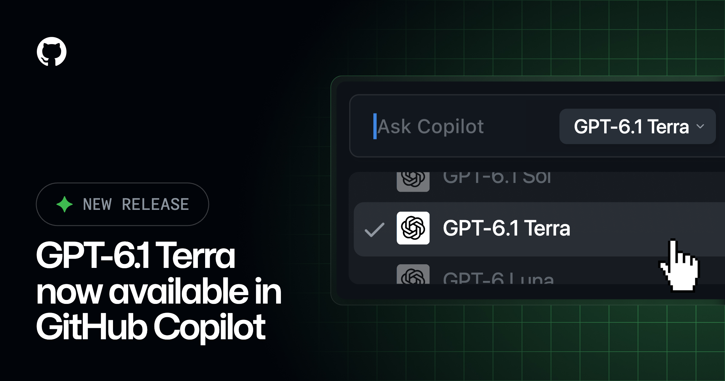 Ảnh minh họa chính thức cho tin: GitHub Copilot mở GPT-6.1 Terra cho CLI, IDE và cloud agent