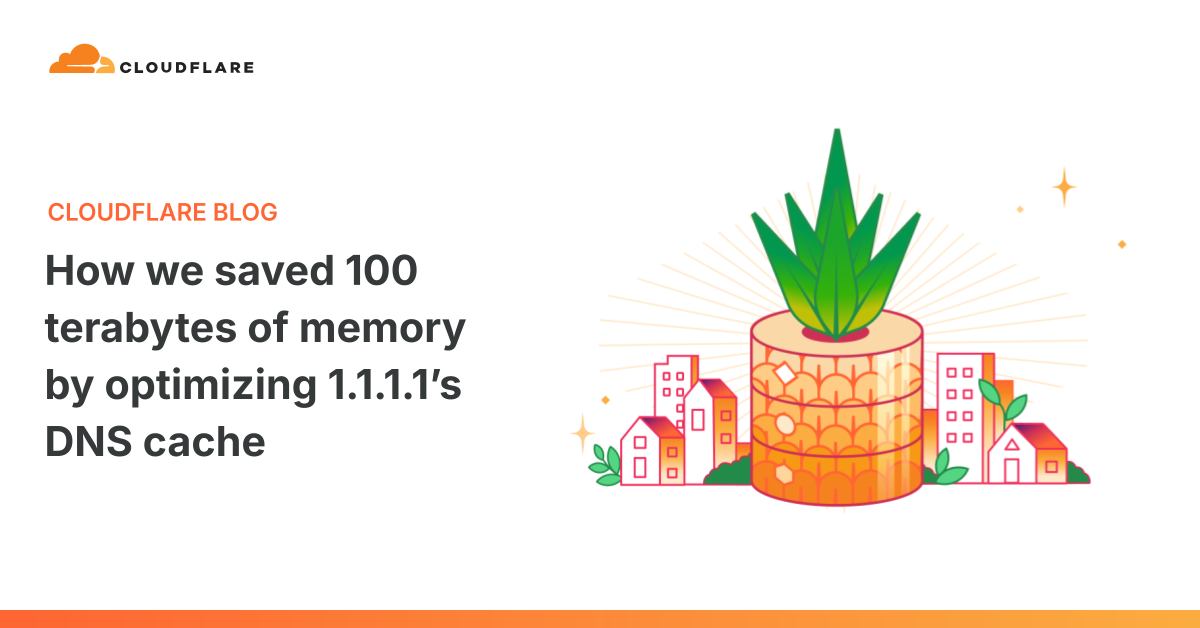 Ảnh bìa từ nguồn cho bài viết: Cloudflare tiết kiệm 100 TB bộ nhớ khi tối ưu cache DNS 1.1.1.1