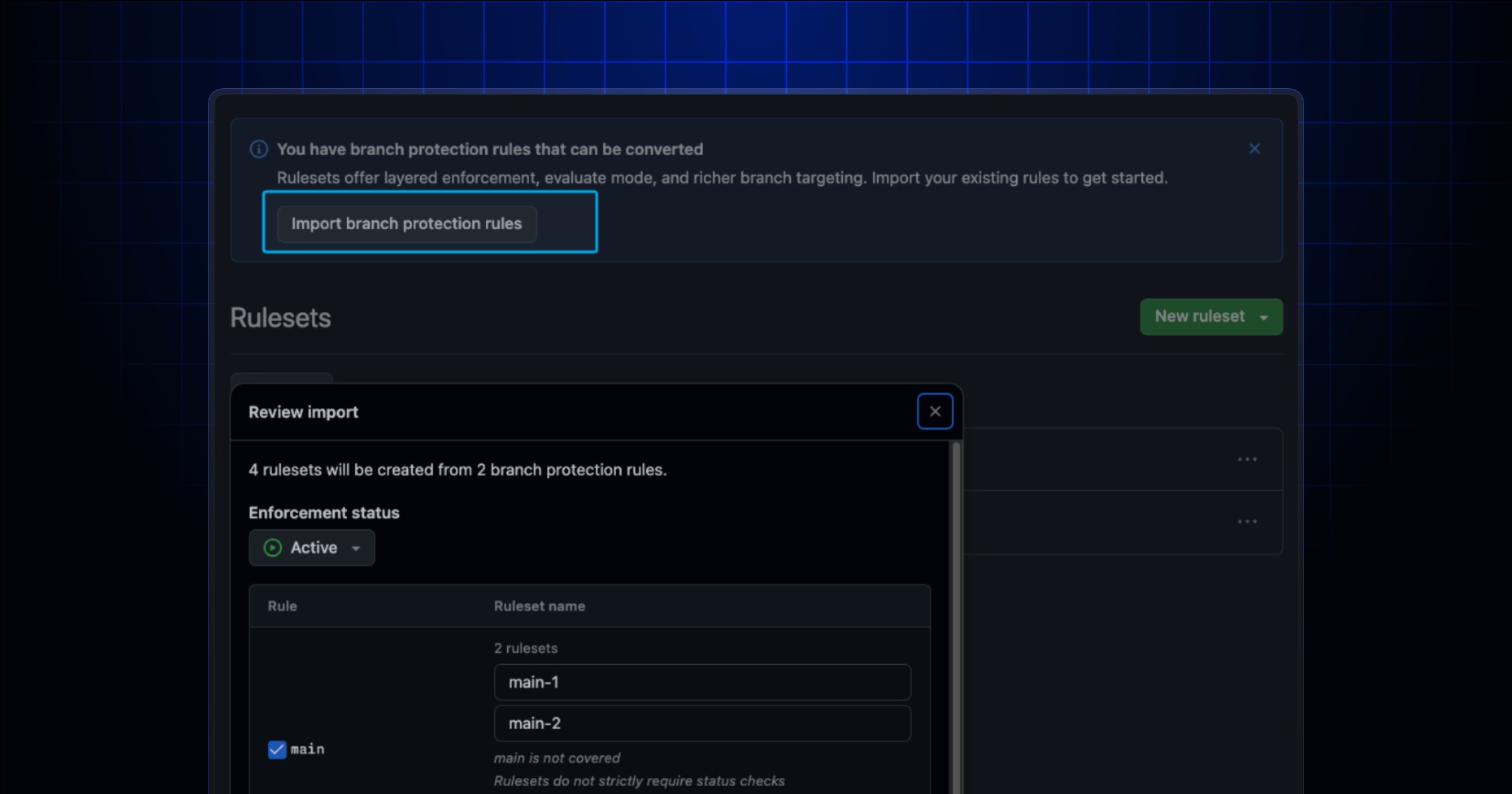 Ảnh chính thức minh họa tin: GitHub bổ sung công cụ chuyển hàng loạt branch protection sang ruleset