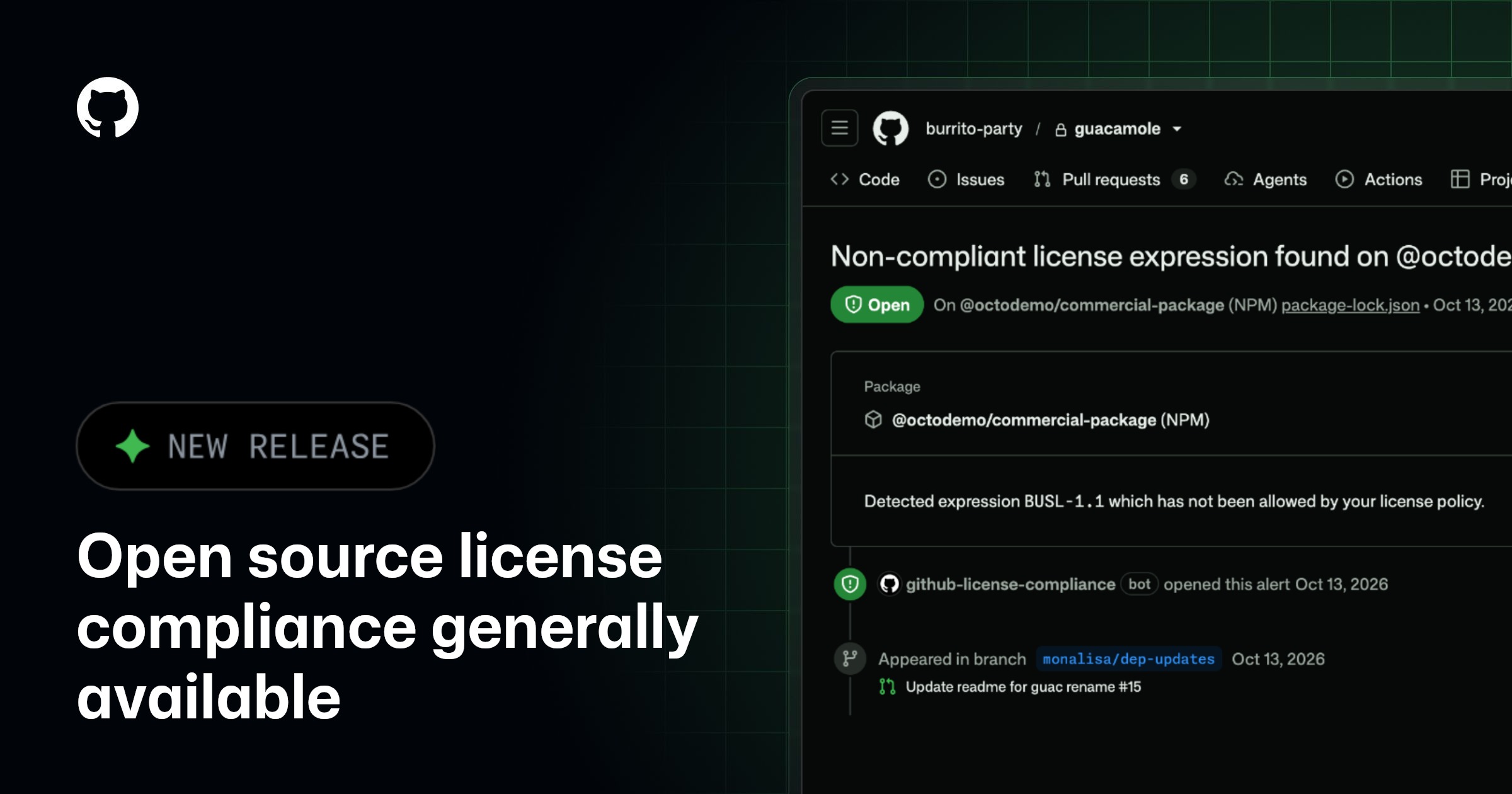 Ảnh bìa tin tức: GitHub Changelog: Open source license compliance generally available