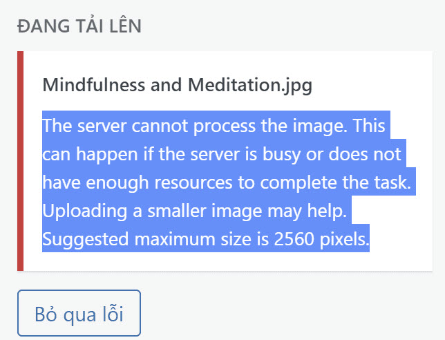 The Server Cannot Process The Image Wordpress