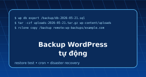 Backup WordPress tự động với lịch sao lưu, restore test và giám sát production