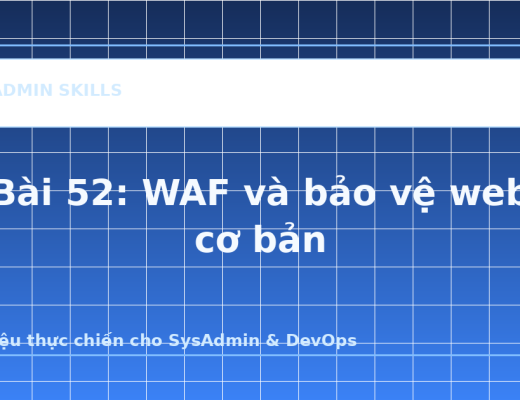 Bài 52: WAF và bảo vệ web cơ bản - ảnh bìa bài viết SysAdmin Skills