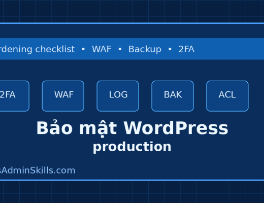 Bảo mật WordPress production với checklist hardening, WAF, backup và giám sát log