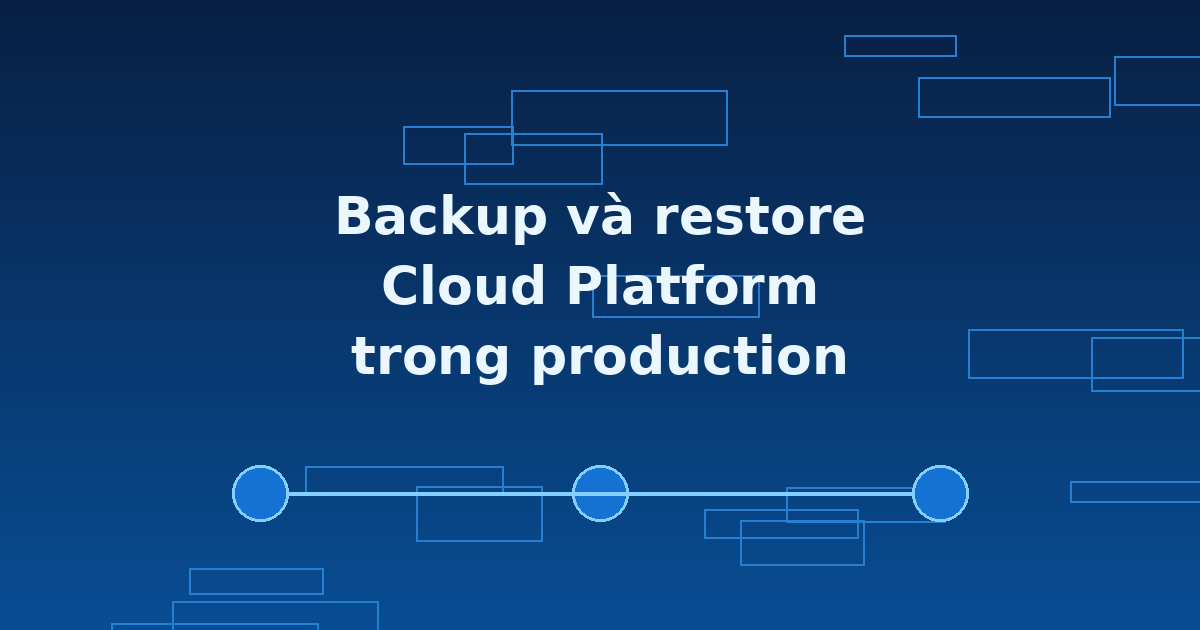 Backup và restore Cloud Platform trong production: chiến lược 3-2-1, snapshot và kiểm thử khôi phục